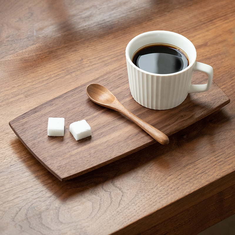 日式黑胡桃木咖啡器具托盘木质下午茶甜品盘实木干泡茶具茶盘家用