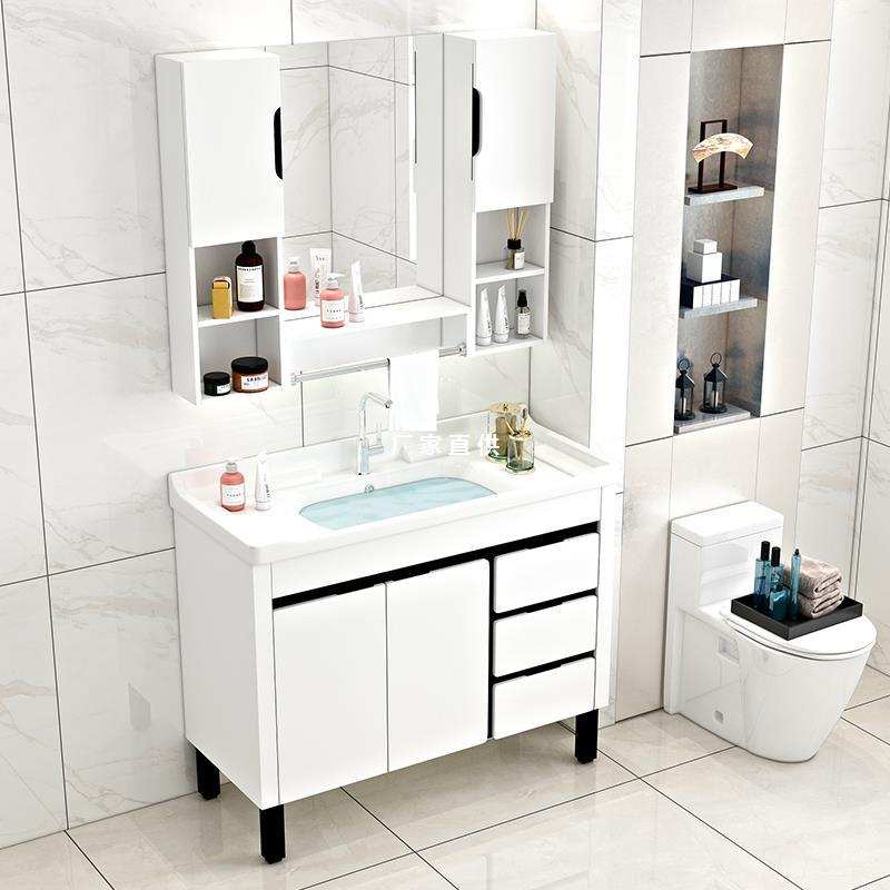 卫生间洗脸盆柜组合现代简约洗手池pvc浴室柜轻奢洗漱台卫浴套装