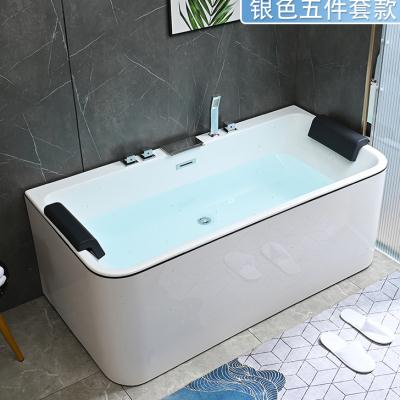 日式新款民宿家用成人亚克力浴缸独立式弧形智能恒温冲浪按摩浴盆