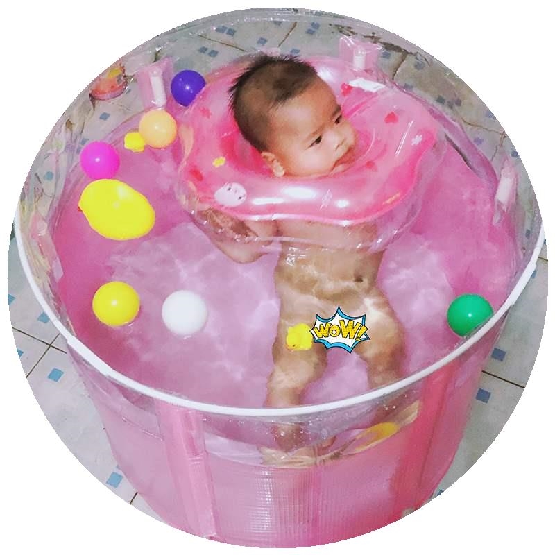 婴儿宝宝游泳桶池折叠家用儿童洗澡桶透明浴桶泡澡盆小孩浴缸神器