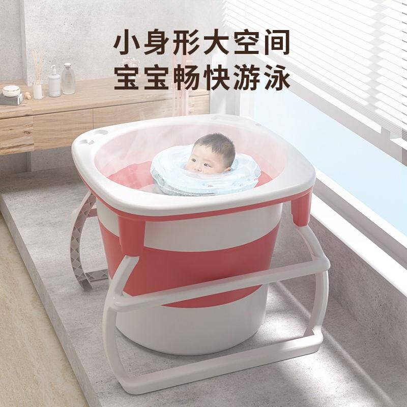 新品加厚大号宝宝泡澡桶家用保温折叠浴缸成人简易浴桶免安装自动