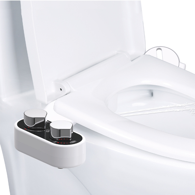 智能免插电洁身器 冷热调节功能妇洗器清洗双喷头 马桶盖板