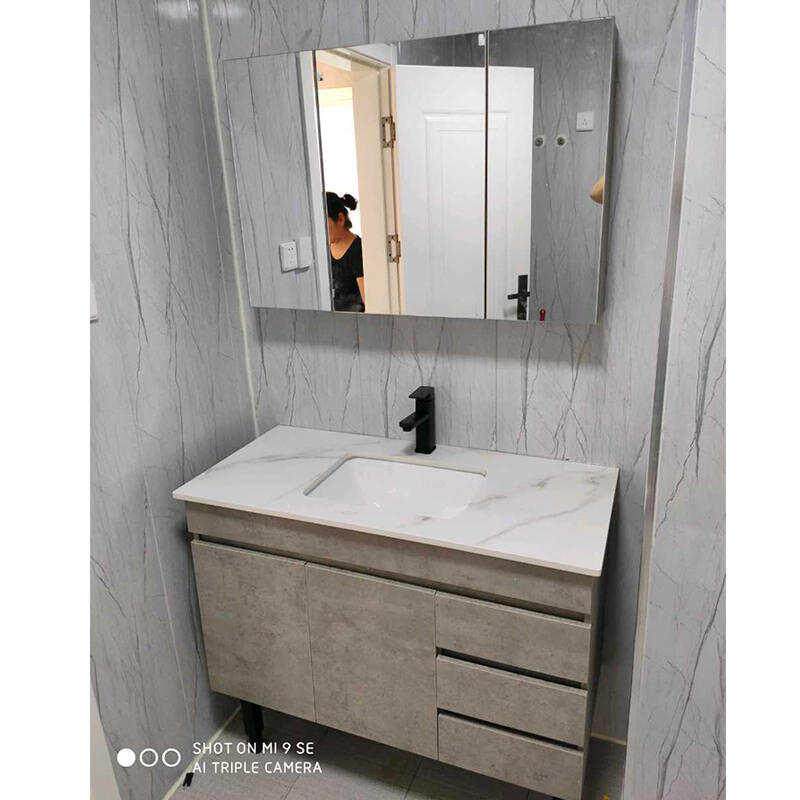 平板洗脸盆e落地式镜柜不含浴室柜卫浴组合E1级卫生间洗漱台智能