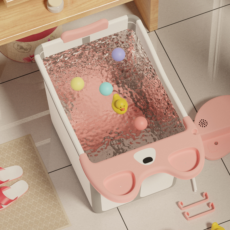儿童浴桶折叠可坐式伸缩泡澡桶小孩浴缸中大童洗澡盆便携沐浴盆