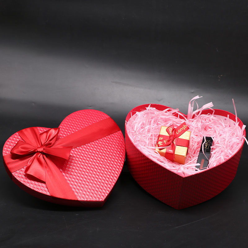 老公生日礼物盒空盒子伴手礼桃心礼品盒心形情人节红色礼品包装盒