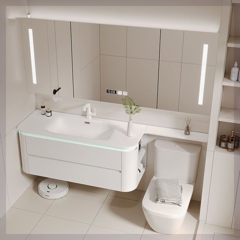 加工实木浴室柜组合现代简约肤感一体盆卫生间洗手盆洗脸盆柜