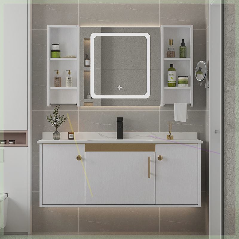 定制岩板浴室柜组合现代简约智能镜柜小户型洗脸洗手盆柜卫生间洗