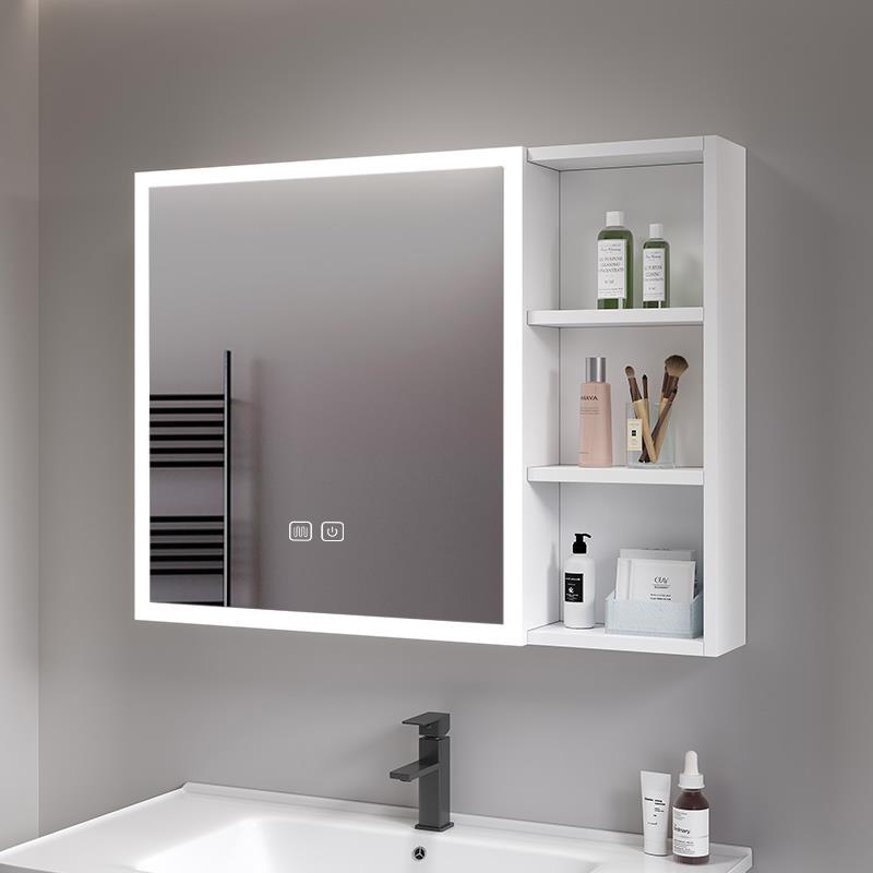 太空铝智能浴室镜柜单独卫生间挂墙式收纳镜箱带灯美妆置物架镜子