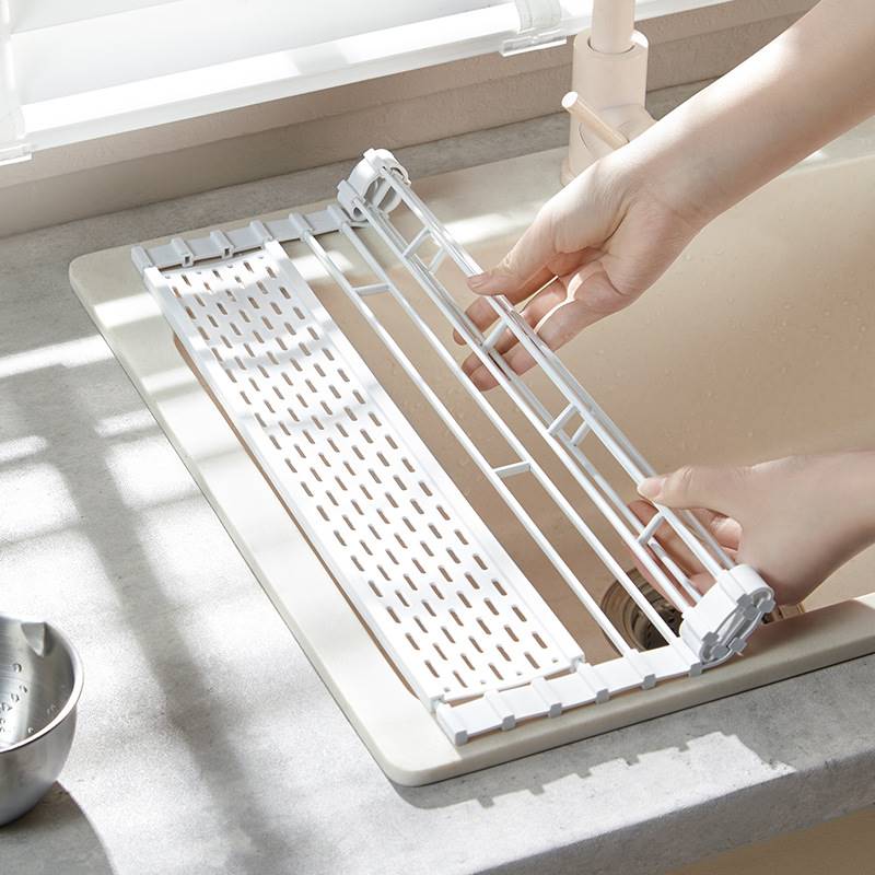 厨房水槽沥水架置物架可拆碗碟滤水架碗架筷篮滤网折叠硅胶沥水架