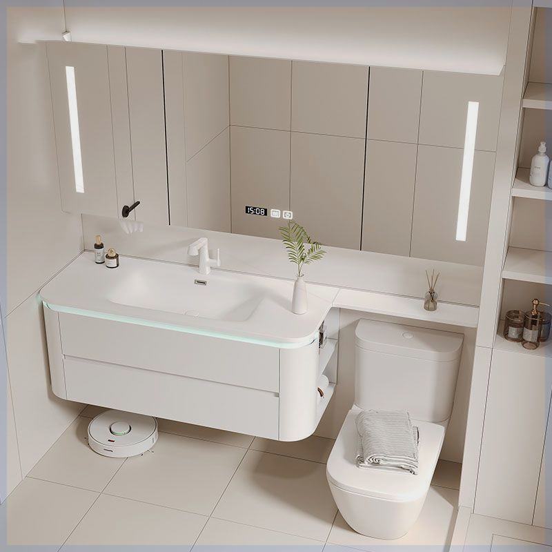定制实木浴室柜组合现代简约肤感一体盆卫生间洗手盆洗脸盆柜
