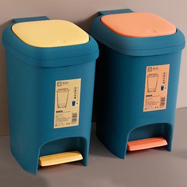 家用带盖脚踏缓降垃圾桶大容量厨房手按式不脏手办公室垃圾筒
