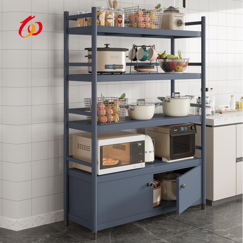 厨房置物柜橱柜微波炉烤箱架子多功能对开门餐边柜收纳整理置物架