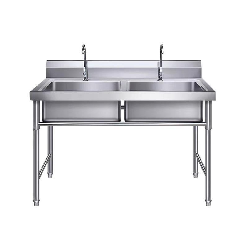 定制304不锈钢水槽商用支架水池单槽三池双池食堂洗手洗菜洗碗盆