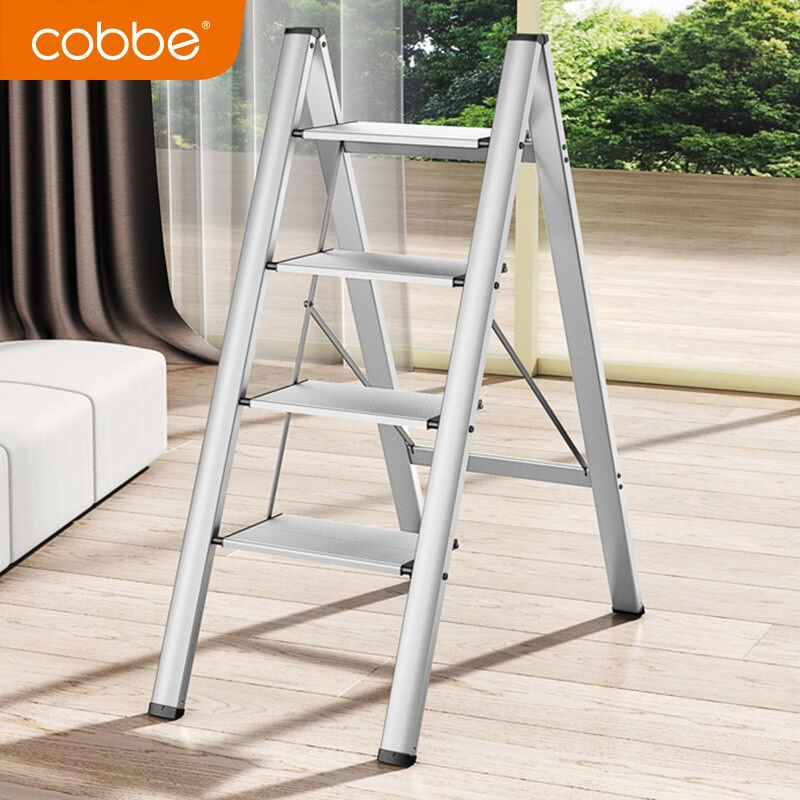 卡贝（cobbe）多功能家用小梯子折叠加厚铝合金人字梯花架梯凳便