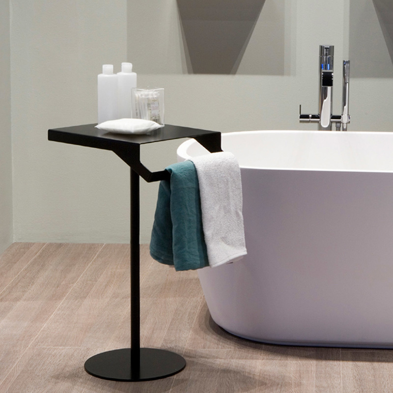 简约现代浴室毛巾架卫生间免打孔落地式置物架浴缸旁不锈钢香薰架