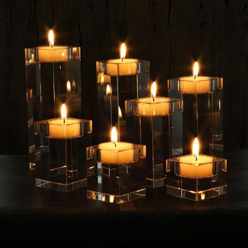 水晶烛台欧式浪漫烛光晚餐情人节蜡烛杯装饰婚庆卫浴玻璃烛台摆件