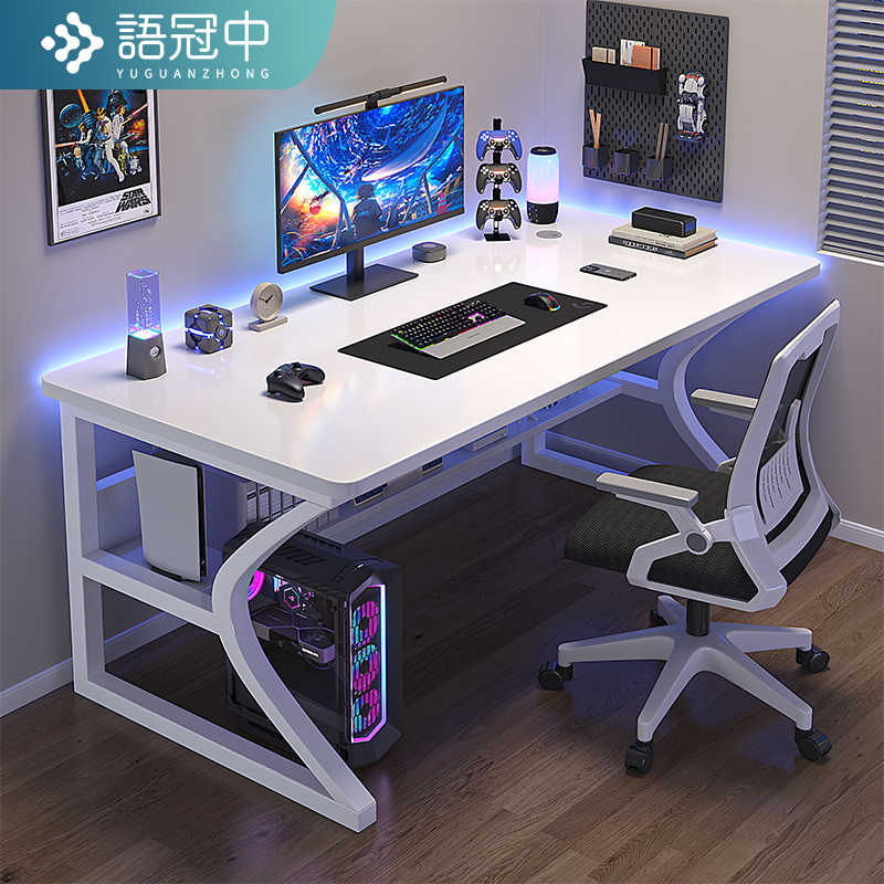 白色电脑桌台式家用卧室书桌现代简约办公桌工作台桌子简易电竞桌