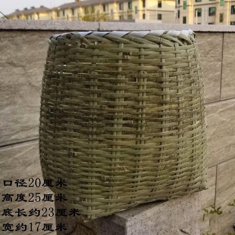 采茶叶的篮子塑料筐专用藤竹编手提收纳圆大防沥水户外分格长方形