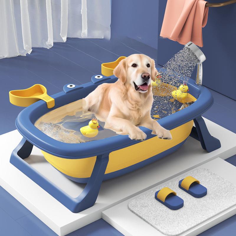 狗洗澡盆宠物洗澡盆可折叠小型犬浴缸猫咪泰迪柯基泡脚桶狗狗专用