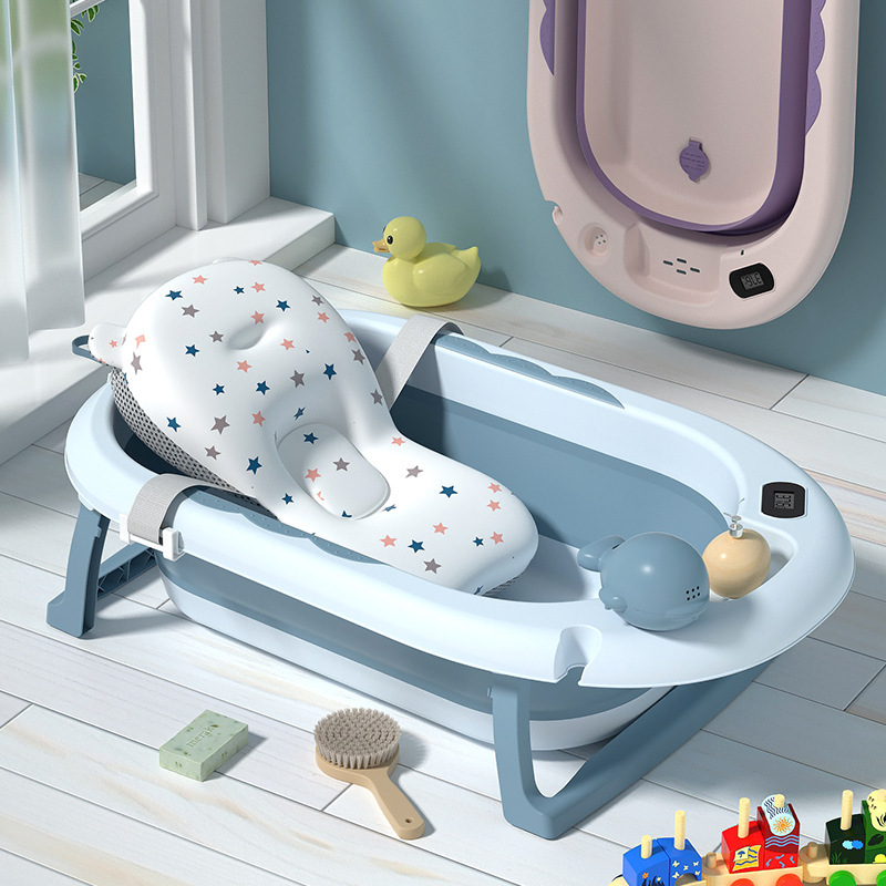 泡澡桶儿童可坐可折叠可挂0一5岁药浴桶日式浴缸用大号可折叠感温
