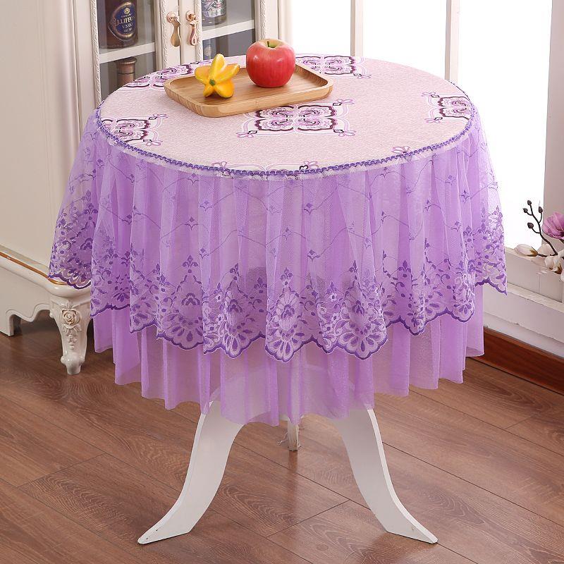 新款欧式蕾丝圆桌布家用全包圆茶几盖巾盖布圆形餐桌布垫罩台布