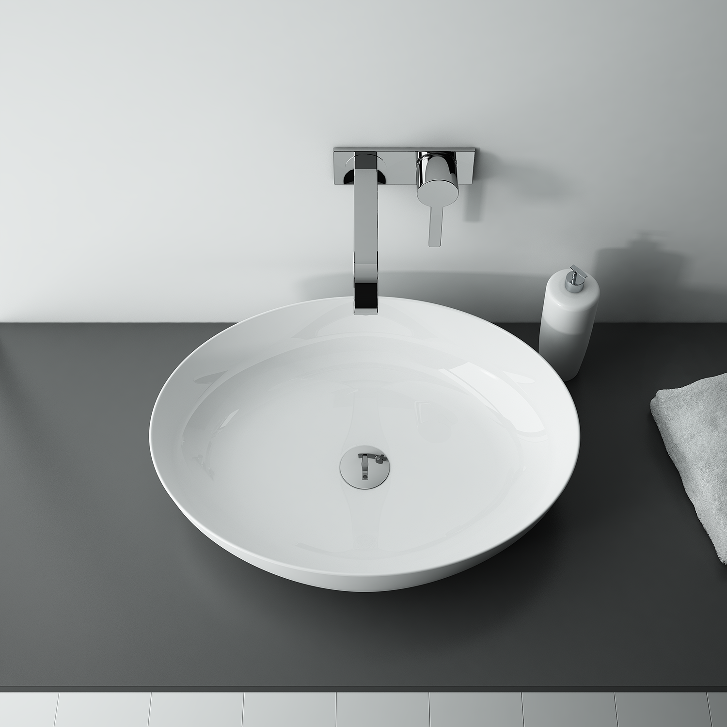 瑞士劳芬Laufen台上盆圆形陶瓷盆classic台上洗手盆洗面盆H812853