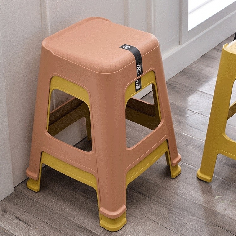 塑料凳子加厚家用方形成人高凳现代简约餐桌凳可叠放熟胶凳子包邮