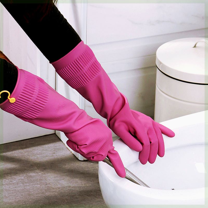 韩国进口橡胶手套家务洗碗厨房耐用清洁保暖加厚防水家用洗衣服女