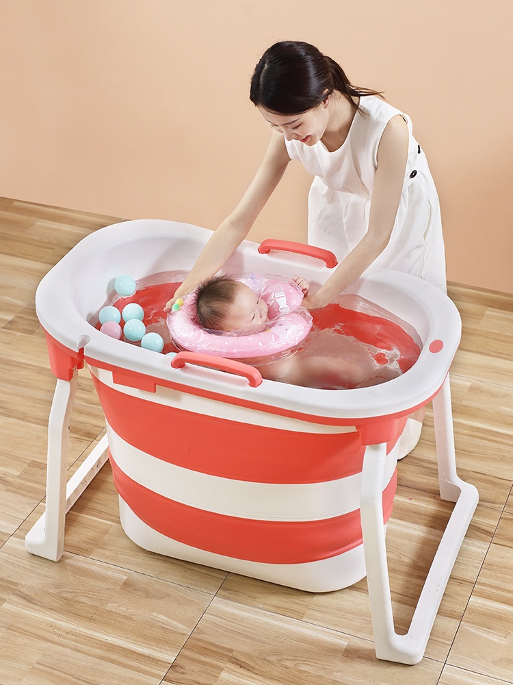 加高可折叠大童沐浴桶成大人洗澡桶婴儿游泳家用全身浴缸泡澡神器