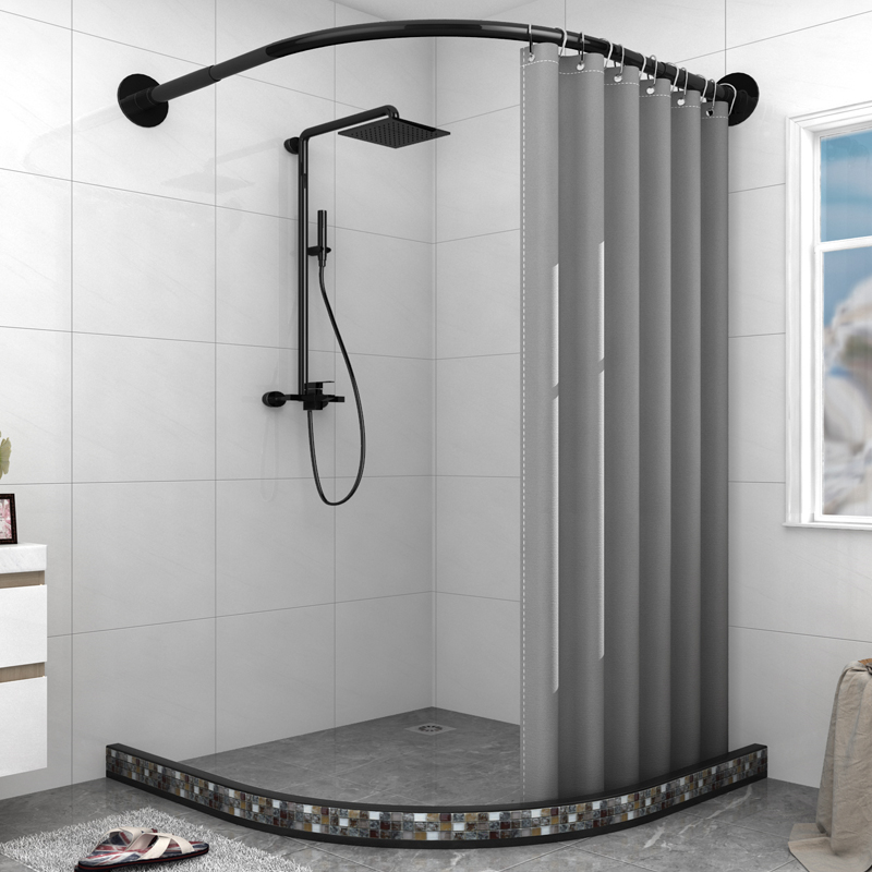 卫生间淋浴房隔断浴室干湿分离卫浴洗澡房浴帘套装磁性简易浴帘房