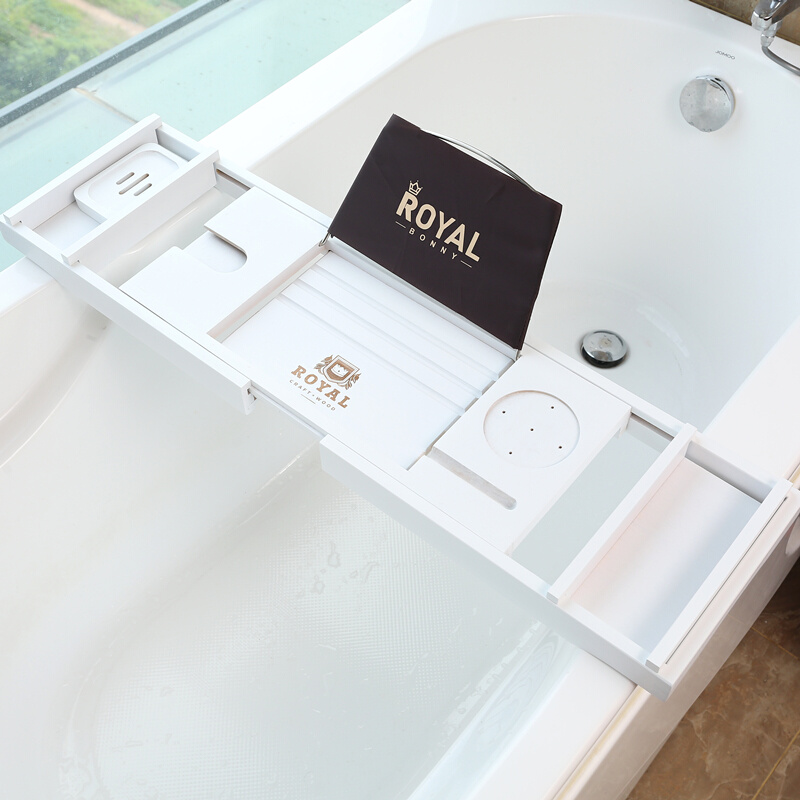 伸缩浴缸架架置物架民宿酒店竹木咖色浴缸浴缸可欧式置物板泡澡