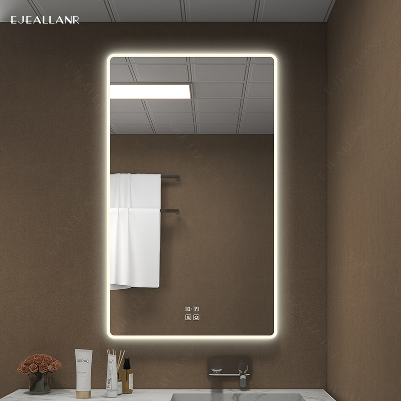 长方形浴室智能镜竖挂墙洗手台卫浴镜贴墙发光带灯防雾卫生间镜子