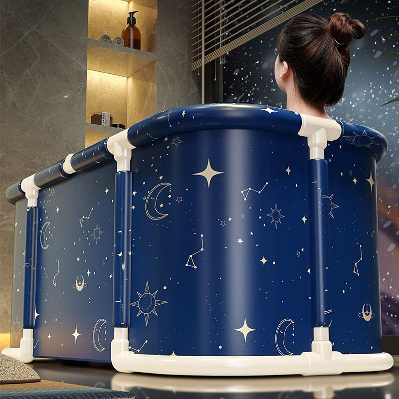 热销免安装浴缸家用小户型折叠泡澡桶儿童大人洗澡桶长方形便携式