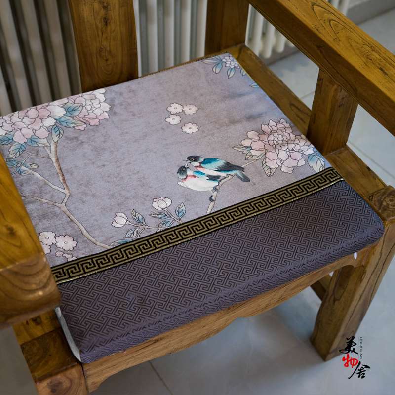 椅套定制新中式棉麻茶室茶楼椅垫红木椅子太师椅垫坐垫海绵椅垫