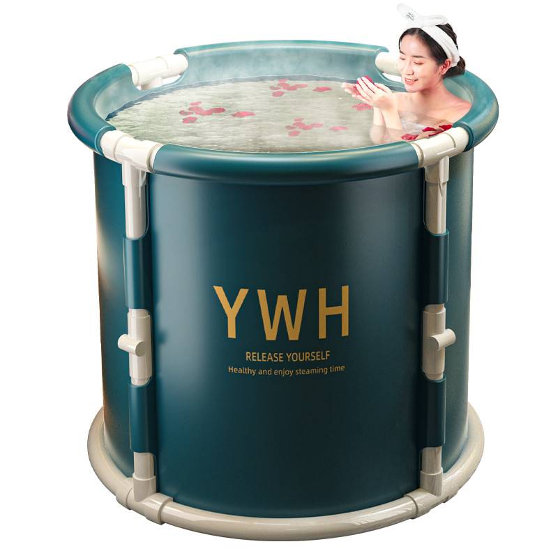 冬天泡澡桶家庭2023新款浴缸洗澡桶大人全身沐浴桶圆形小户型折叠