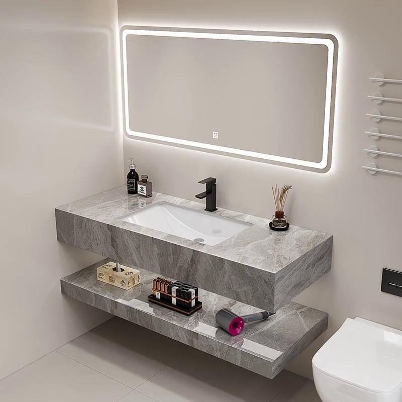 简约浴室柜组合现代岩板陶瓷盆卫生间洗漱台洗手池洗脸池卫浴套装