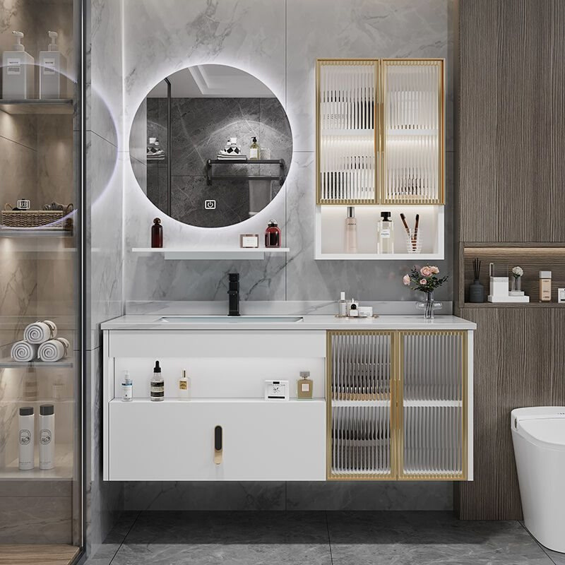 岩板浴室柜组合现代简约一体轻奢洗脸盆柜洗手卫生