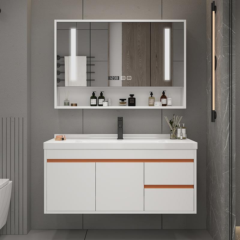 新款实木浴室柜组合现代简约洗脸洗手台盆小户型卫生间洗漱台镜柜