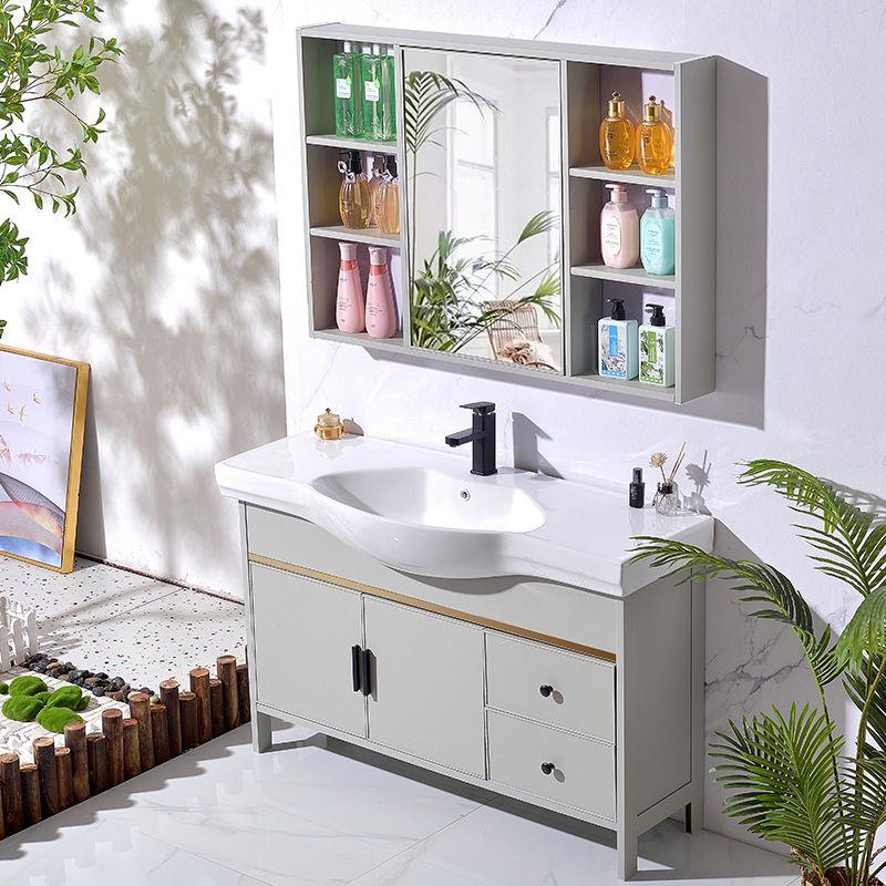 碳钢落地式浴室柜家用洗手间洗漱台碳纤维厕所洗手盆洗面台盆超窄