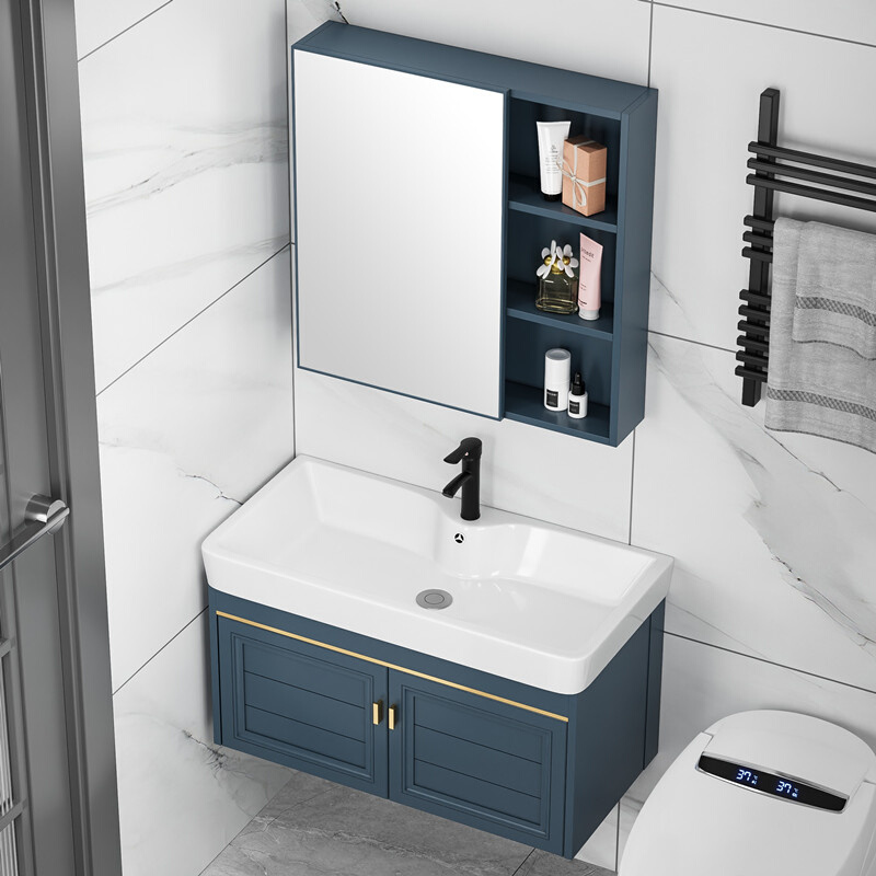 太空铝浴室柜组合小号户型卫生间洗手盆陶瓷洗脸洗漱台池简约现代
