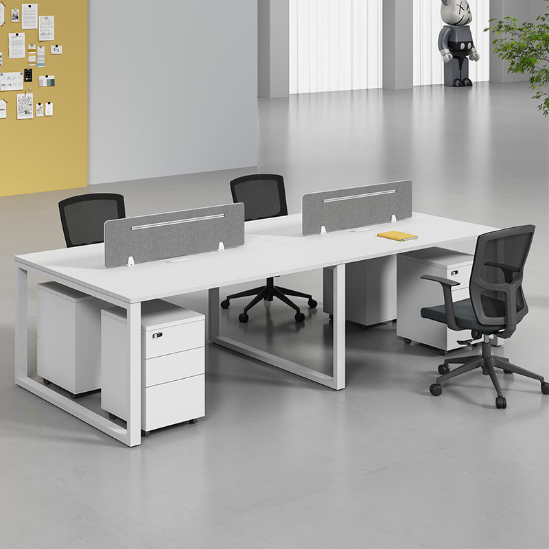 职员工位办公桌椅组合简约现代白色电脑桌2/4/6人财务屏风位定做