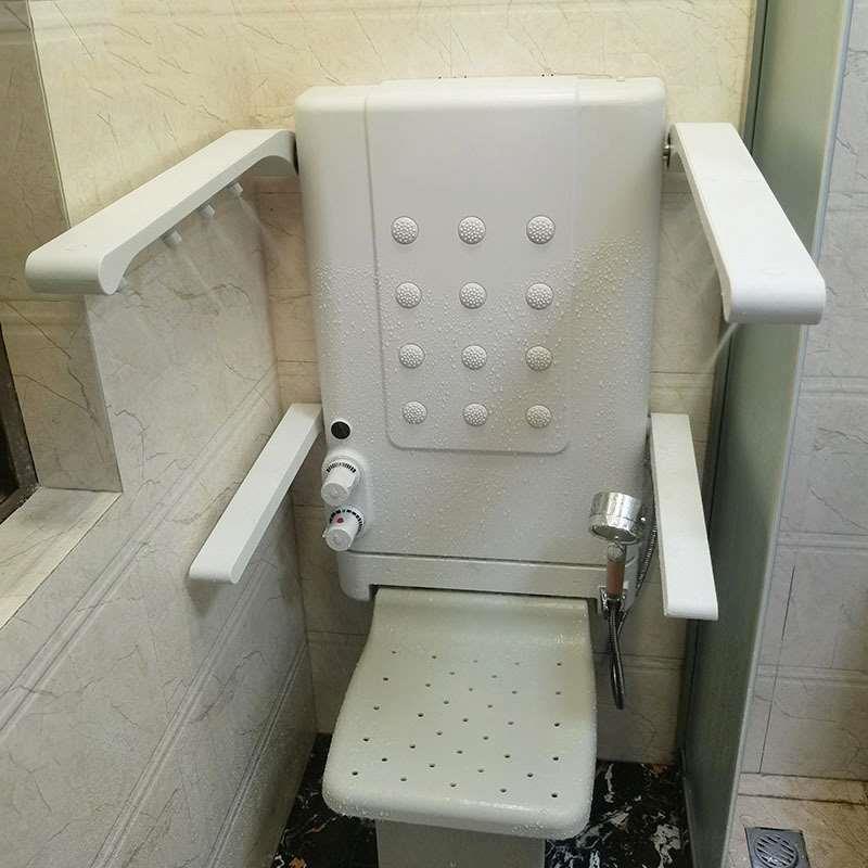 坐式恒温淋浴器多功能挂墙式坐浴器老人洗澡椅折叠数显屏花洒扶手