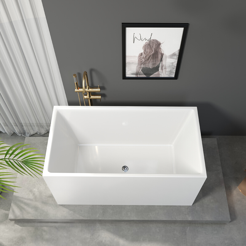 免安装方形浴缸家用亚克力无缝一体加深可移动浴缸小户型定制小缸