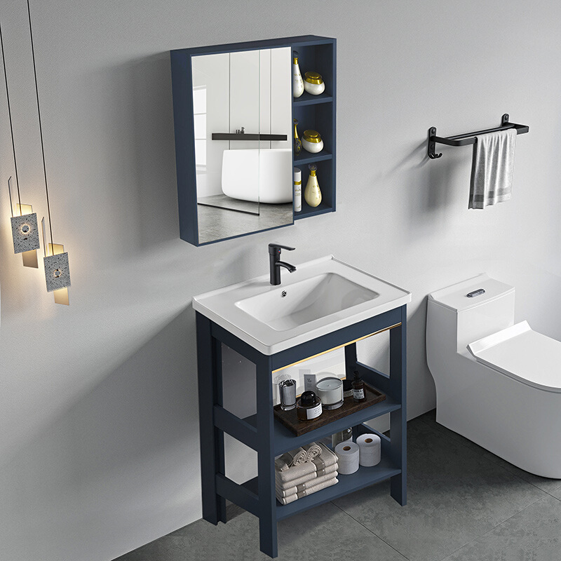 太空铝落地式洗手盆浴室柜组合小户型简易一体阳台洗漱台池洗脸盆