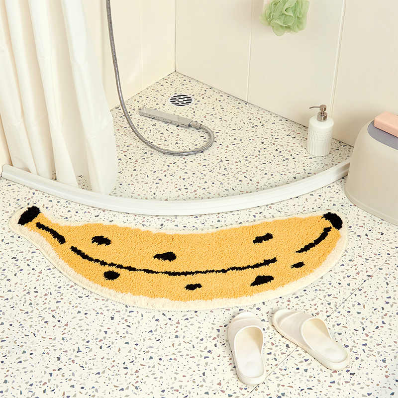 暖藻 香蕉淋浴房专用扇形tufting吸水地垫现代卫浴吸水防滑脚垫