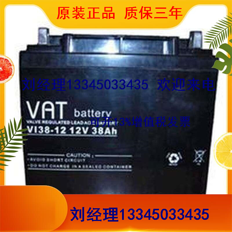 威艾特VAT蓄电池VI38-12 绿色型 UPS机房基站不间断电源