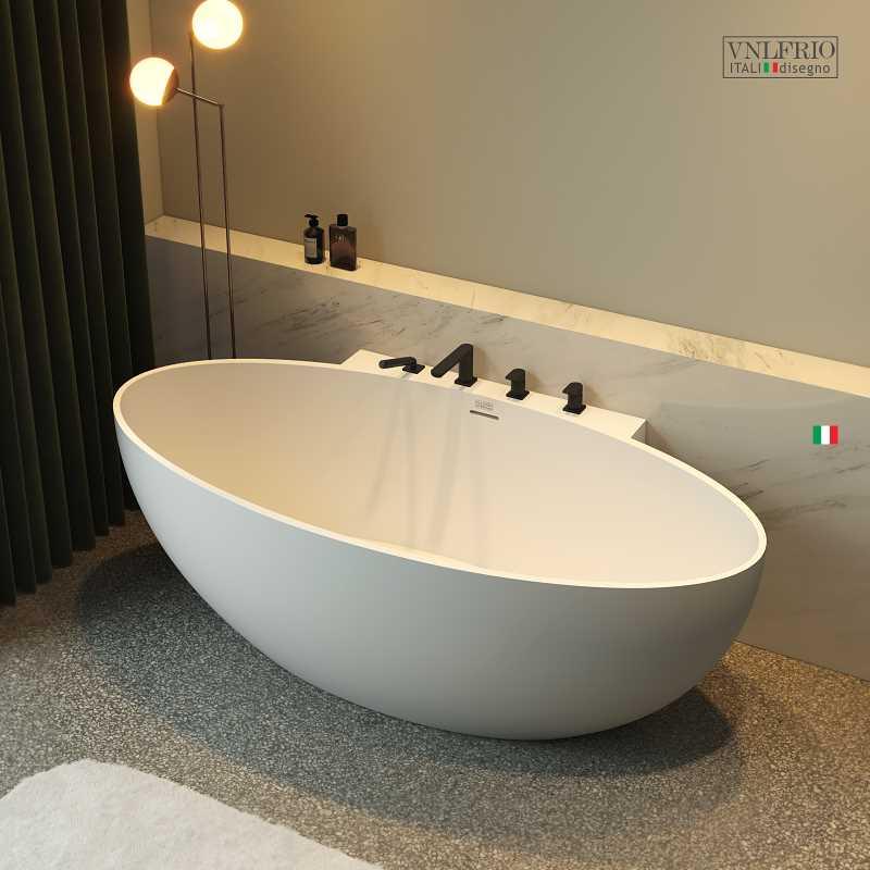 维瑞卫浴意大利设计独立式家用浴缸民宿双人高精绮美石人造石浴缸