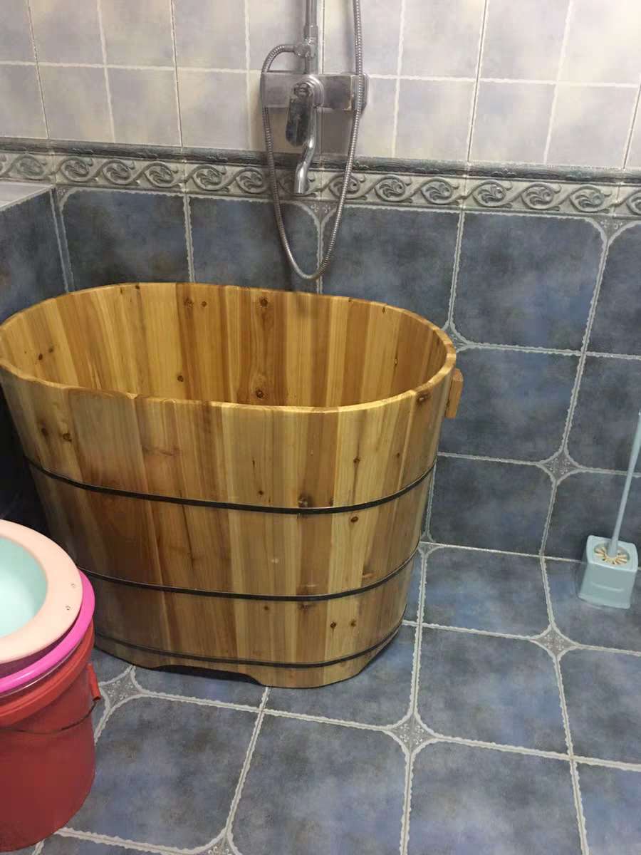急速发货木桶浴桶加高不占地成人泡澡木桶洗澡桶实木浴缸家用洗澡
