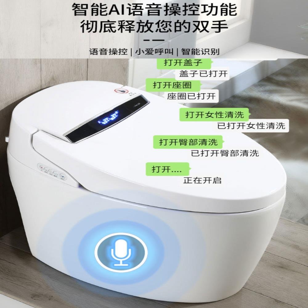 即热式全自动智能马桶家用冲洗烘干能洗屁泡泡液语音电动座便器