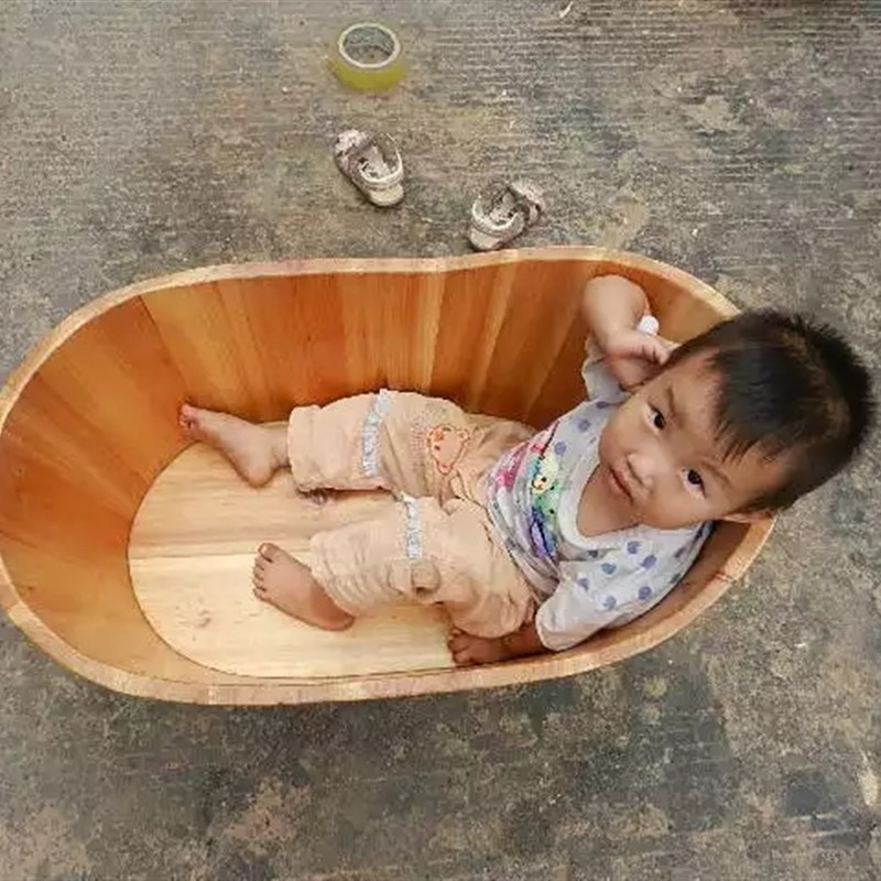 现货包价洗价特邮婴儿沐浴桶宝宝木桶儿童浴缸小孩特澡无盖是中式